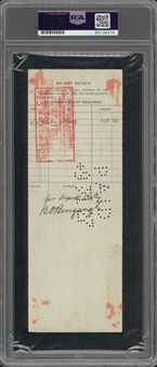 1927 Benny Bengough Signed New York Yankees Payroll Check (PSA/DNA)
